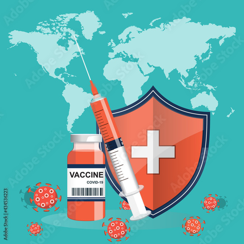 Concept medical and vaccination for protects people from coronavirus and immunize.