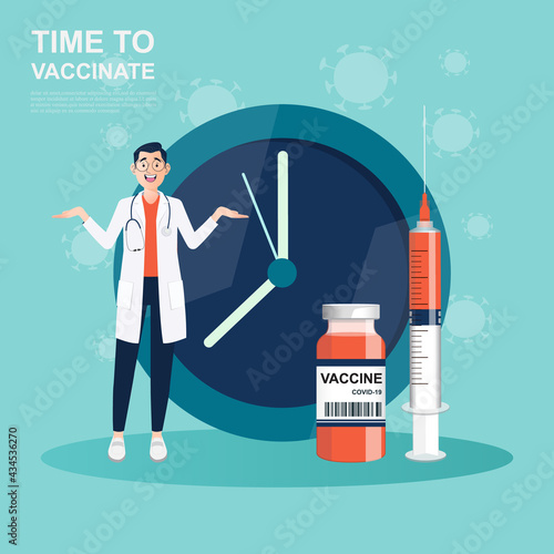 Concept medical and vaccination for protects people from coronavirus and immunize.