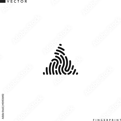 Fingerprint in pyramid. Abstract logo