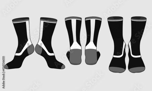 Socks template vector set isolated