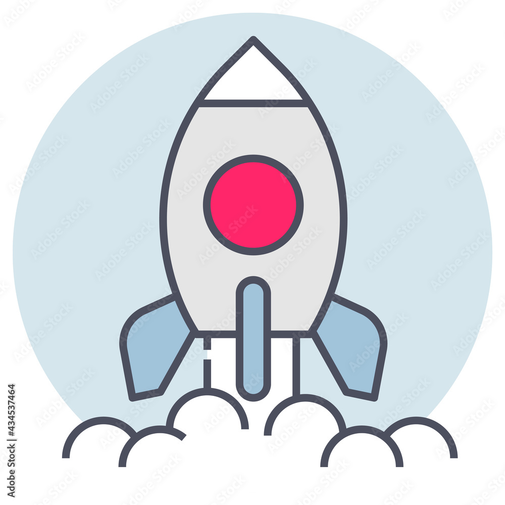 Filled outline icon for startup. Filled outline icon for startup.