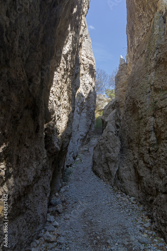 Crimea. View of a narrow gorge.