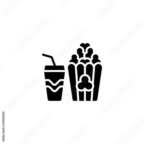 Popcorn And Soda icon in vector. Logotype