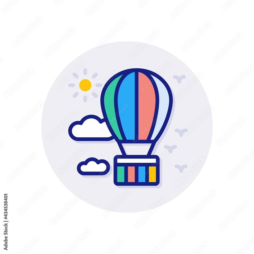 Obraz premium Air Balloon icon in vector. Logotype
