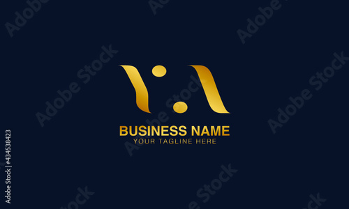 YA Y A initial logo | initial based abstract modern minimal creative logo, vector template image. luxury logotype logo, real estate homie logo. typography logo. initials logo.