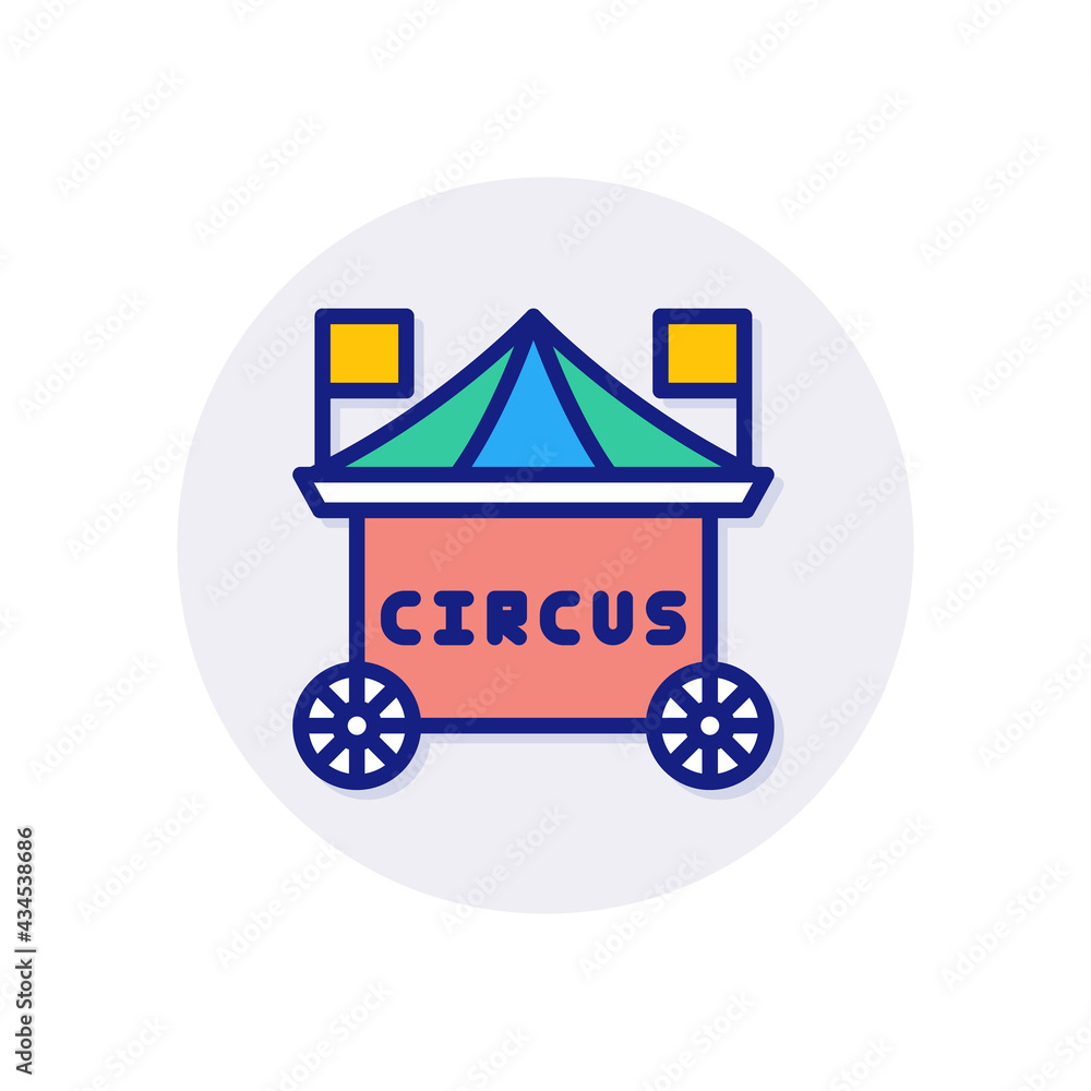Naklejka premium Circus Trolley icon in vector. Logotype