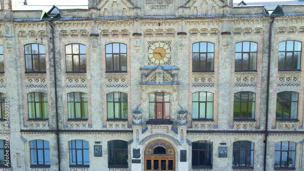 Flight over ancient buildings