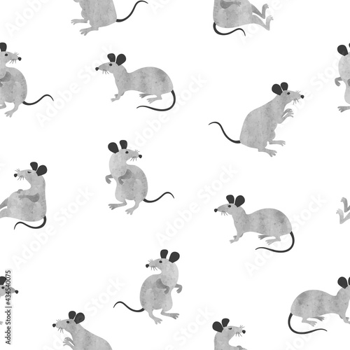 Seamless cartoon rat patter...