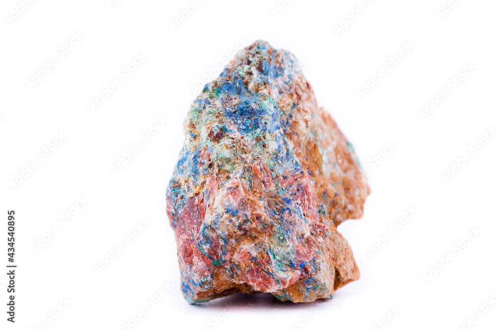 macro mineral stone lapis lazuli on a white background