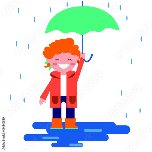 redhead girl with umbrella