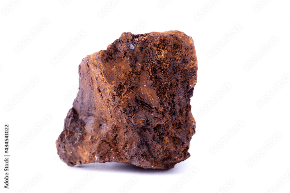 macro mineral siderite stone on a white background