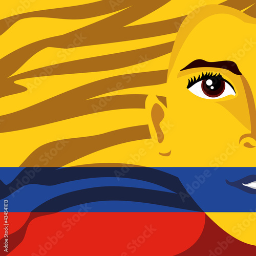 face on Colombia flag