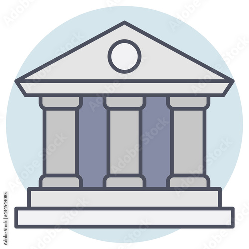 Filled outline icon for bank. © Graphic Mall