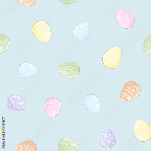 Seamless pattern. Easter holiday. Easter colorful eggs