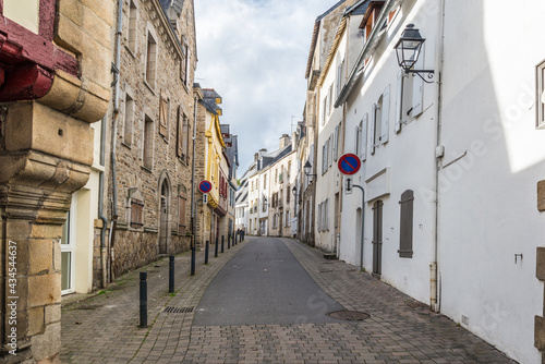 Historical street of small city Vannes  France