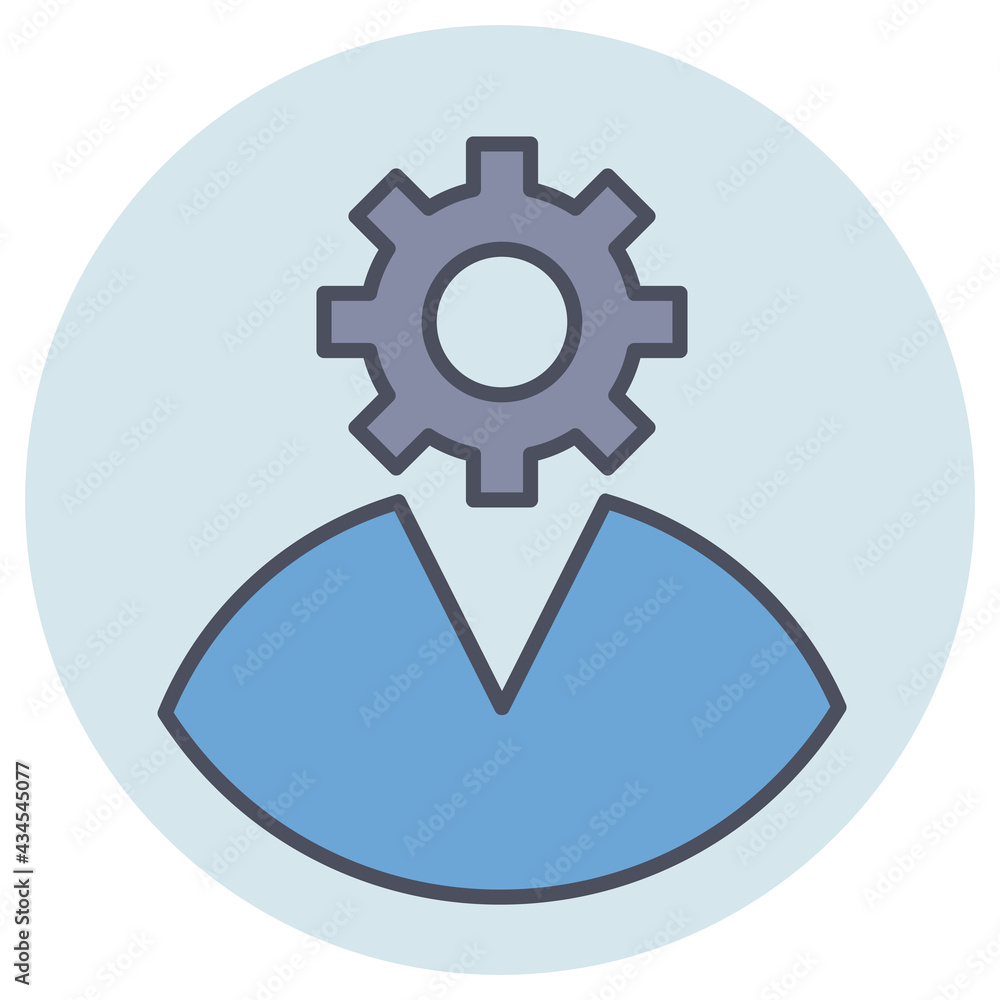 Filled outline icon for account setting. Filled outline icon for account setting.