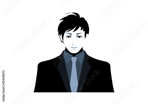 スーツ姿　男性　アイコン　カットイラスト　アバター