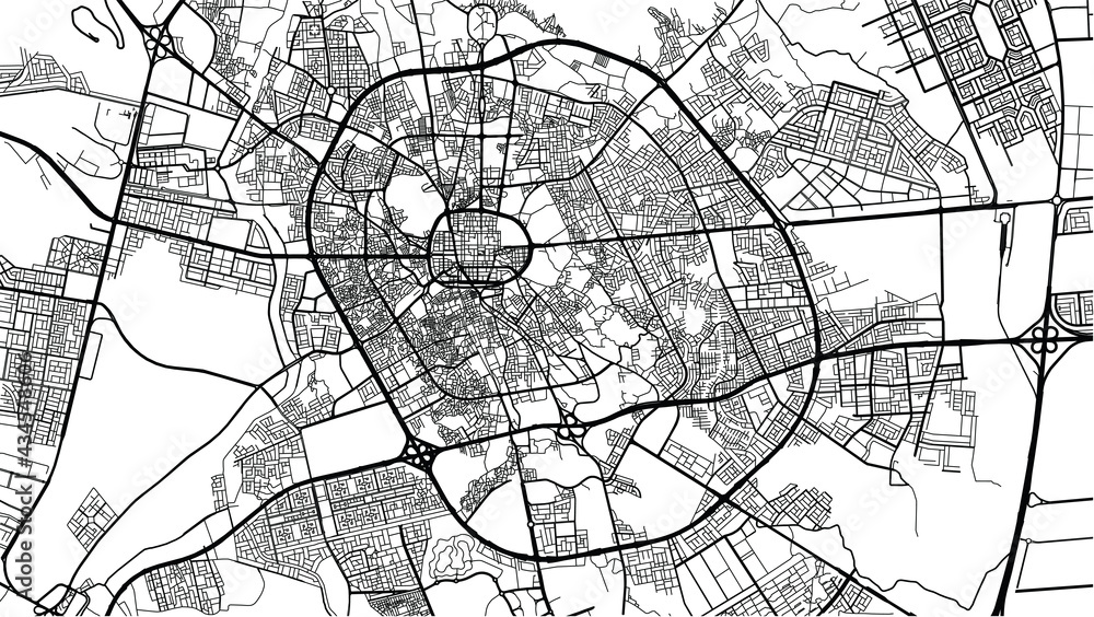 Urban vector city map of Medina, Saudi Arabia, Middle East
