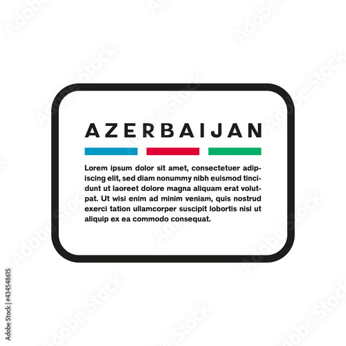Black text box with Azerbaijani flag colors