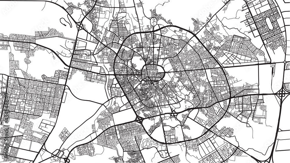 Naklejka premium Urban vector city map of Sultanah, Saudi Arabia, Middle East