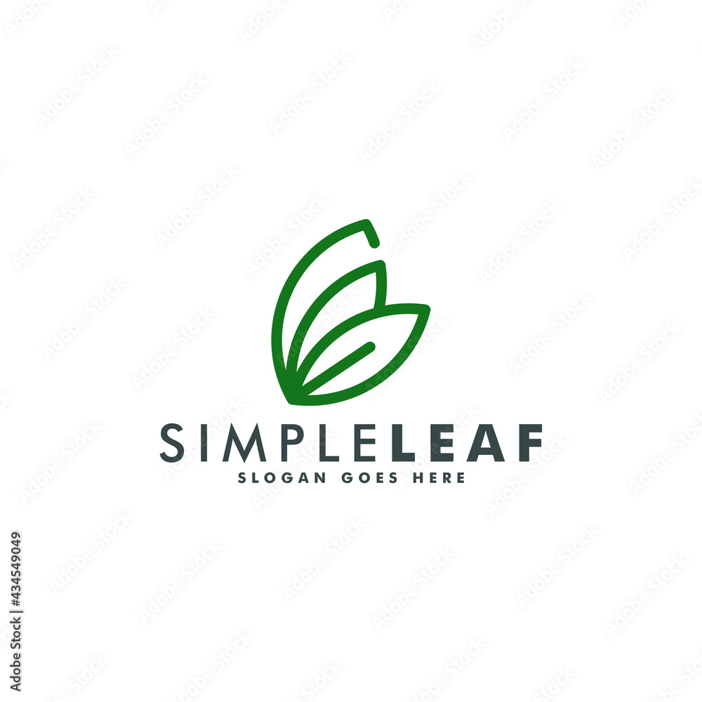 Abstract Leaf Logo design vector template linear style Abstract Leaf Logo design vector template linear style