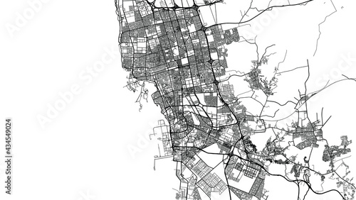 Urban vector city map of Jeddah, Saudi Arabia, Middle East