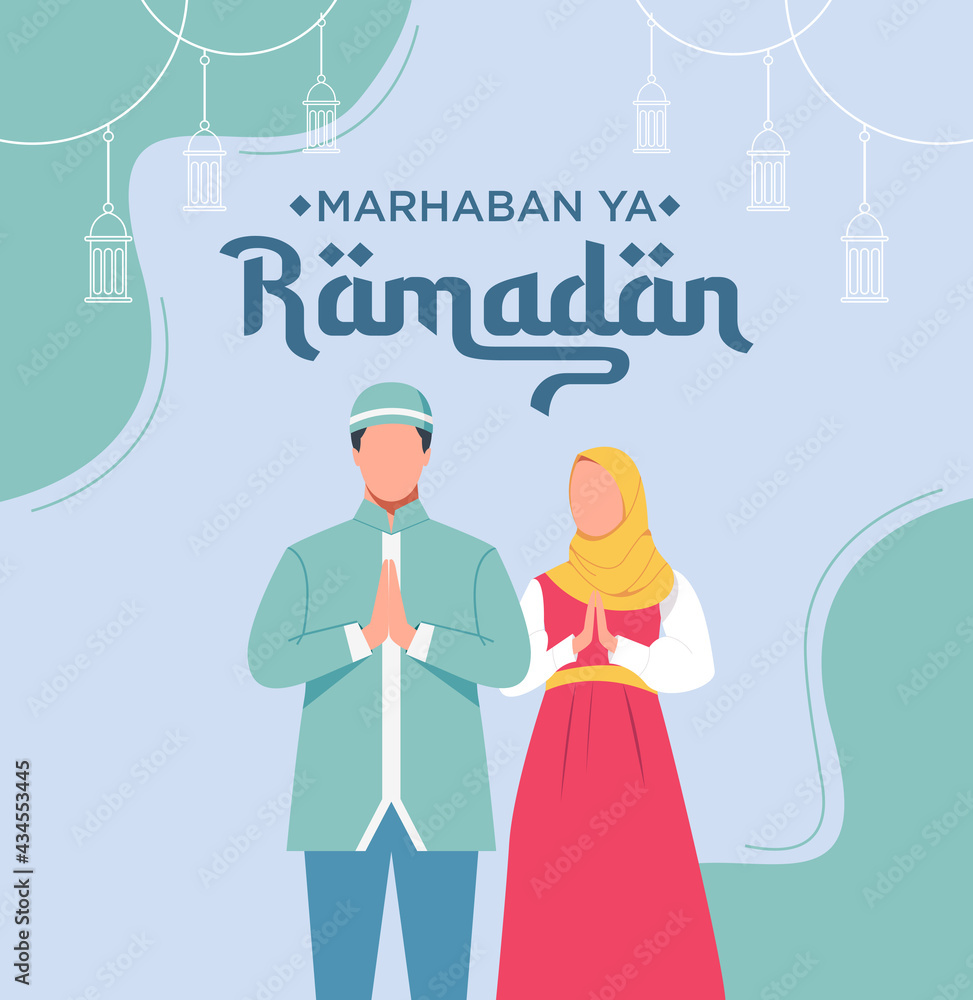 Ramadan Kareem Poster Charcter Illustration