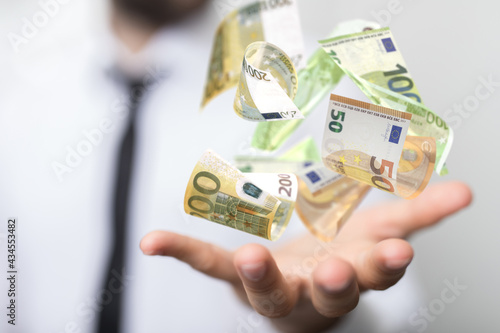 bill euro banknote in hand ...