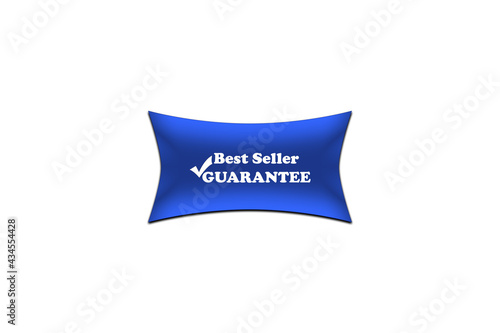 Best Seller Badge Blue Color with White Text Isolated on White Background