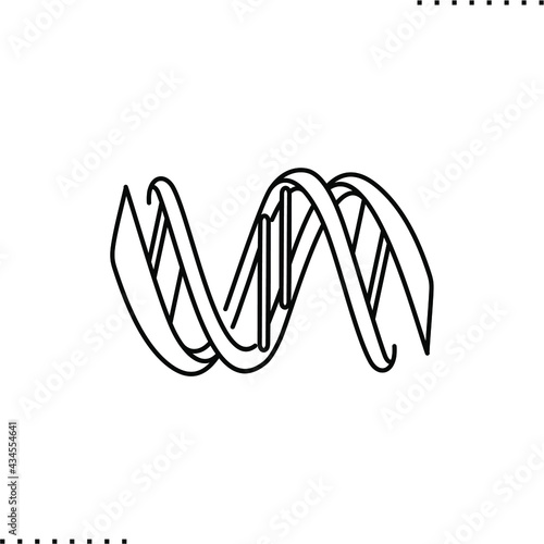 genetic sequencing technology, artificial intelligence vector icon in outline