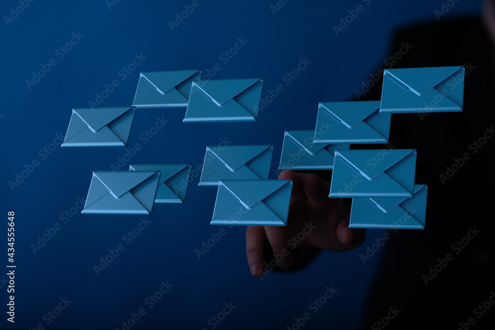 Fototapeta premium email marketing concept, send e-mail or newsletter.