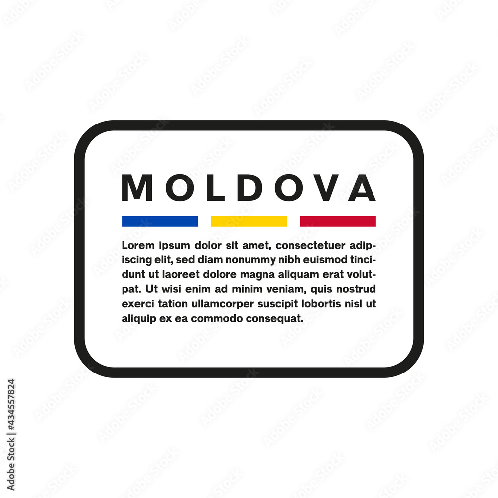 Text box with the flag of Moldova on white background. Text box with the flag of Moldova on white background.