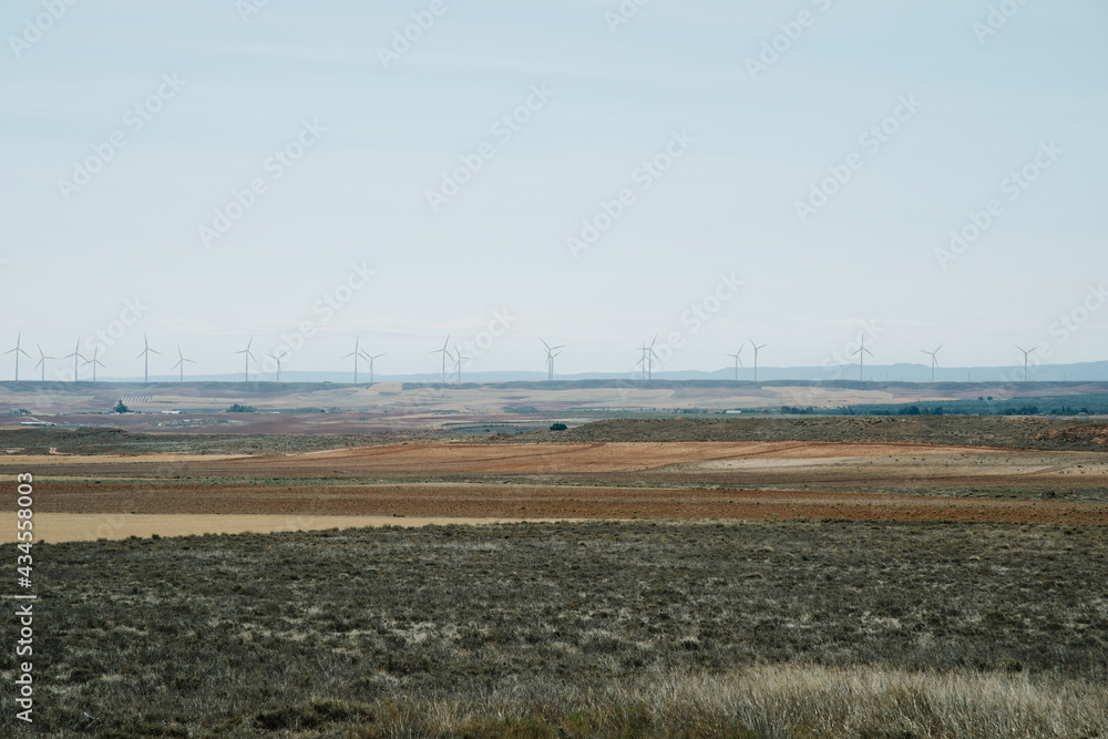 wind turbines in Los Monegros, in Aragon, Spain wind turbines in Los Monegros, in Aragon, Spain