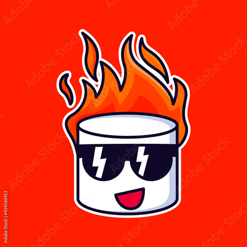 Cool marshmallow on fire design