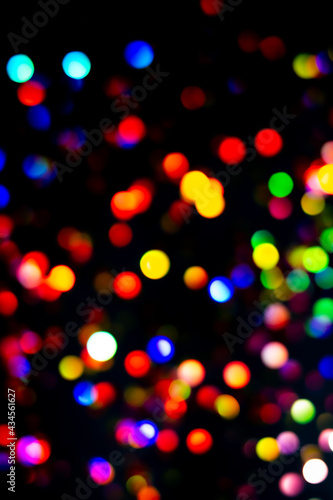 Night colorful city light black overlay background. Glow defocused, holographic bokeh ray wallpaper