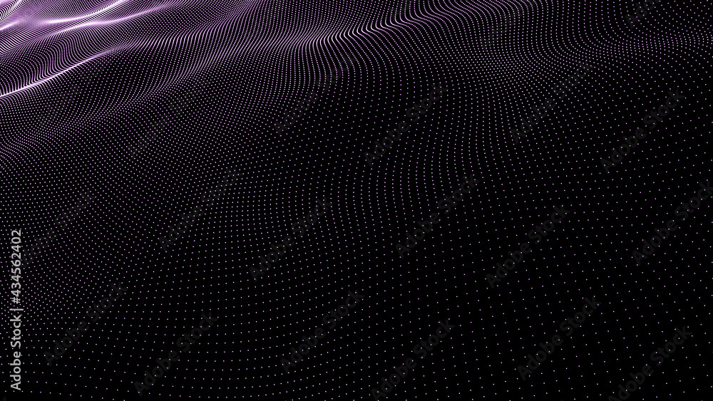 Abstract digital background. Futuristic wave of dots and weave lines. Digital technology. 3d rendering. Abstract digital background. Futuristic wave of dots and weave lines. Digital technology. 3d rendering.
