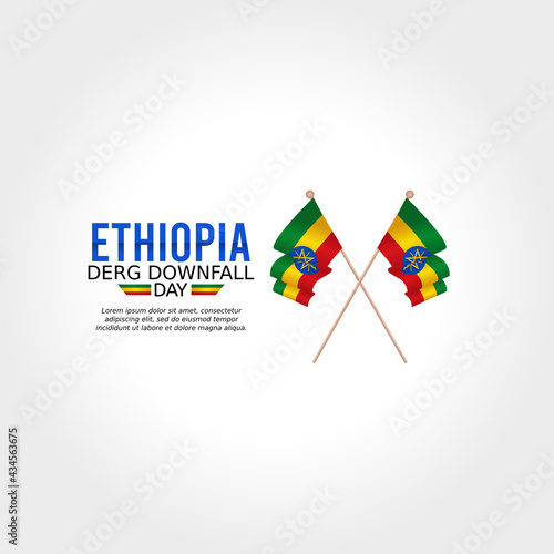 vector graphic of Ethiopia derg downfall day good for Ethiopia derg downfall day celebration. flat design. flyer design.flat illustration.