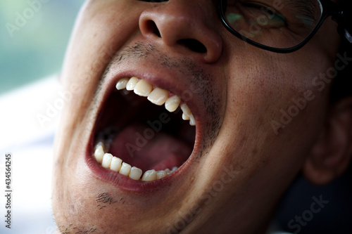 portrait of a man screaming