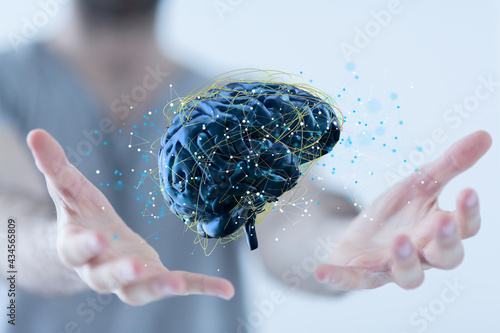 Canvastavla intelligence brain ai digtal 3d artificial intelligence