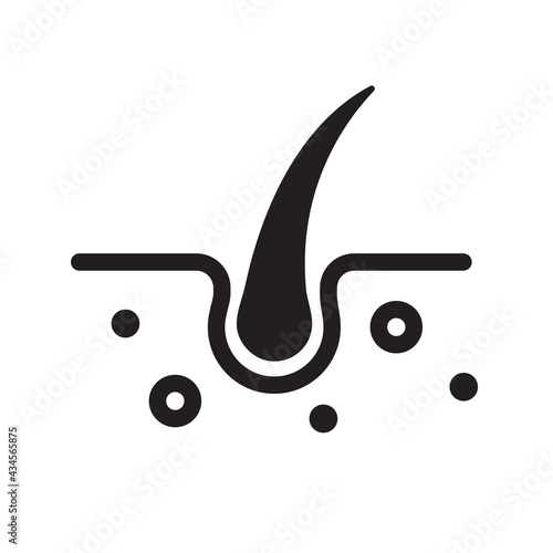 Hair icon. Hair on human skin Hair care concept Solve the problem of hair loss.