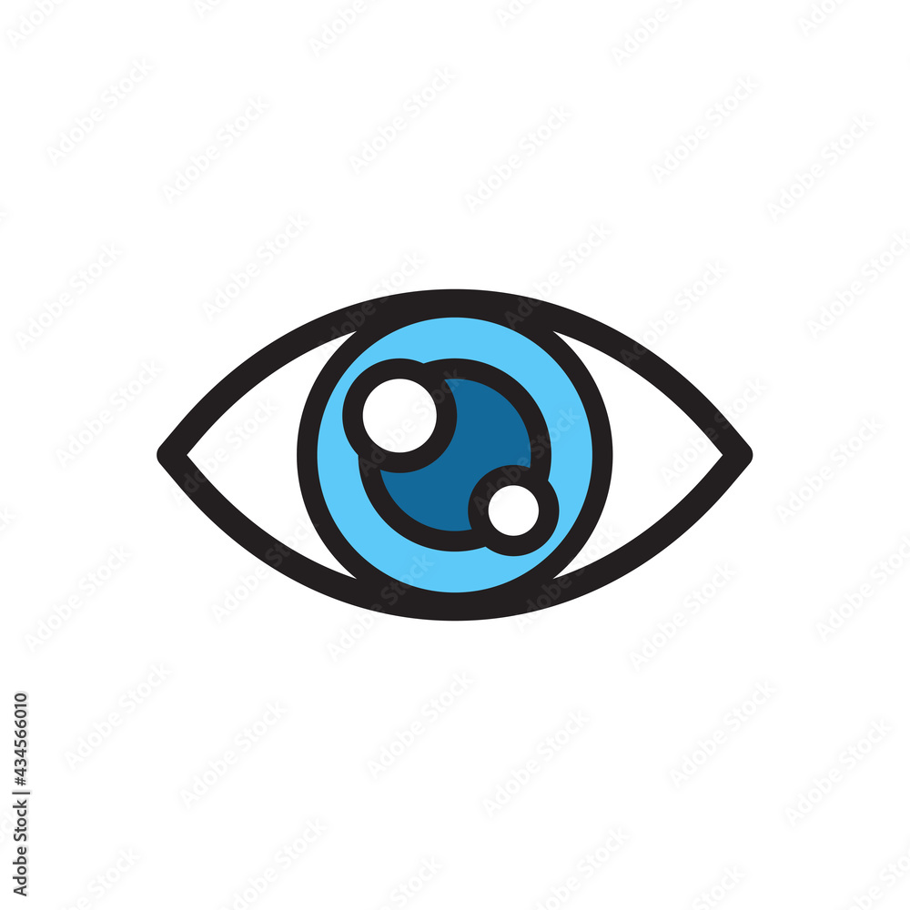 Eye icon. Simple flat eye design Vision care concept Wear glasses for a clear vision. Eye icon. Simple flat eye design Vision care concept Wear glasses for a clear vision.