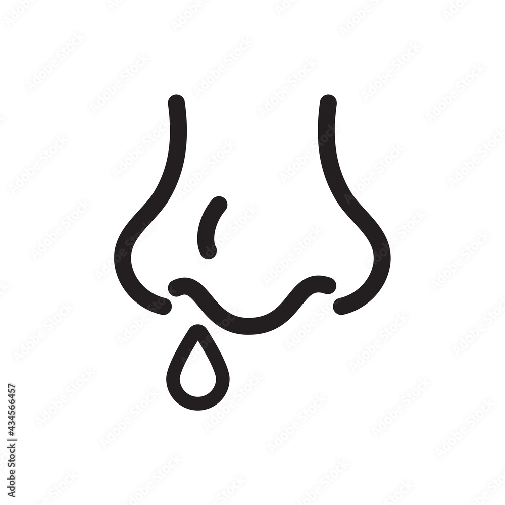 Nose icon. Runny nose The concept of care for patients with viral fever Nose icon. Runny nose The concept of care for patients with viral fever
