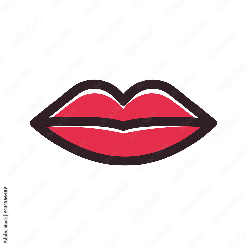 Mouth icon. Lips that open their mouth until they see teeth and tongue inside the mouth. Mouth icon. Lips that open their mouth until they see teeth and tongue inside the mouth.