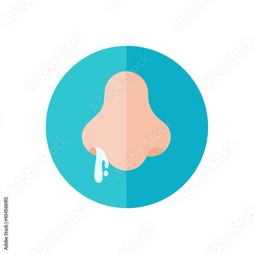 Nose icon. Runny nose The concept of care for patients with viral fever