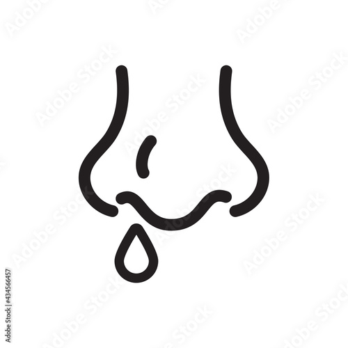 Nose icon. Runny nose The concept of care for patients with viral fever