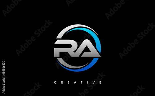 RA Letter Initial Logo Design Template Vector Illustration photo