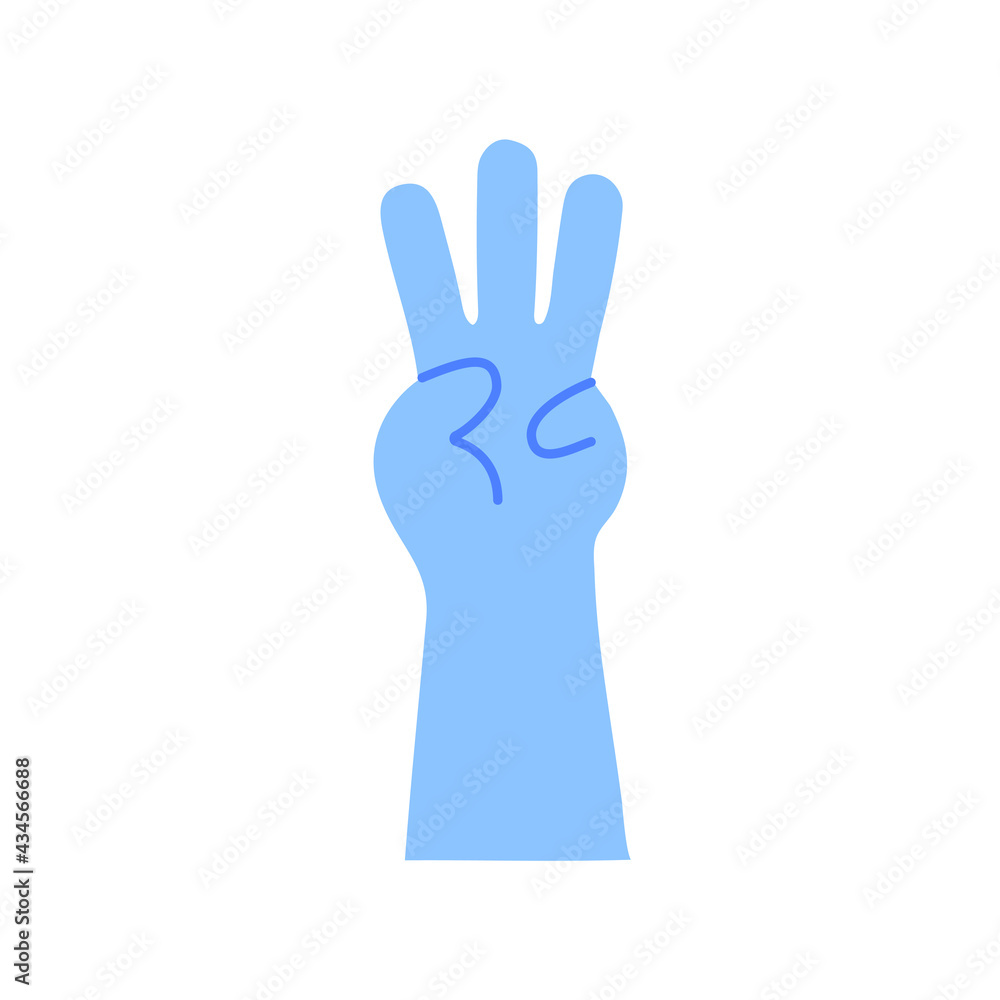 Hand icon. Cartoon hand wearing gloves to prevent virus The concept of hand washing kills bacteria Hand icon. Cartoon hand wearing gloves to prevent virus The concept of hand washing kills bacteria