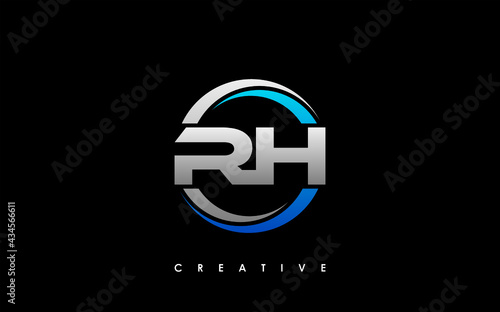 RH Letter Initial Logo Design Template Vector Illustration