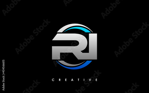 Free Download RI Letter Initial Logo Design Template Vector Illustration - GFXLoad