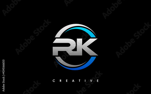 RK Letter Initial Logo Design Template Vector Illustration
